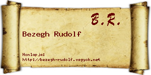 Bezegh Rudolf névjegykártya